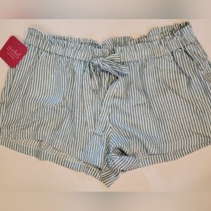 Maternity shorts blue/white striped size XL, NWT